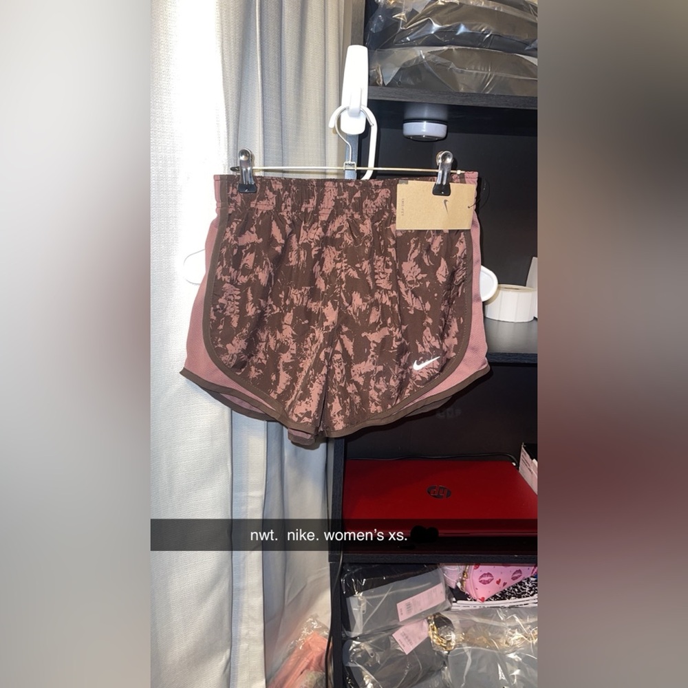 Nike Women's Athletic Shorts in Brown and Pink